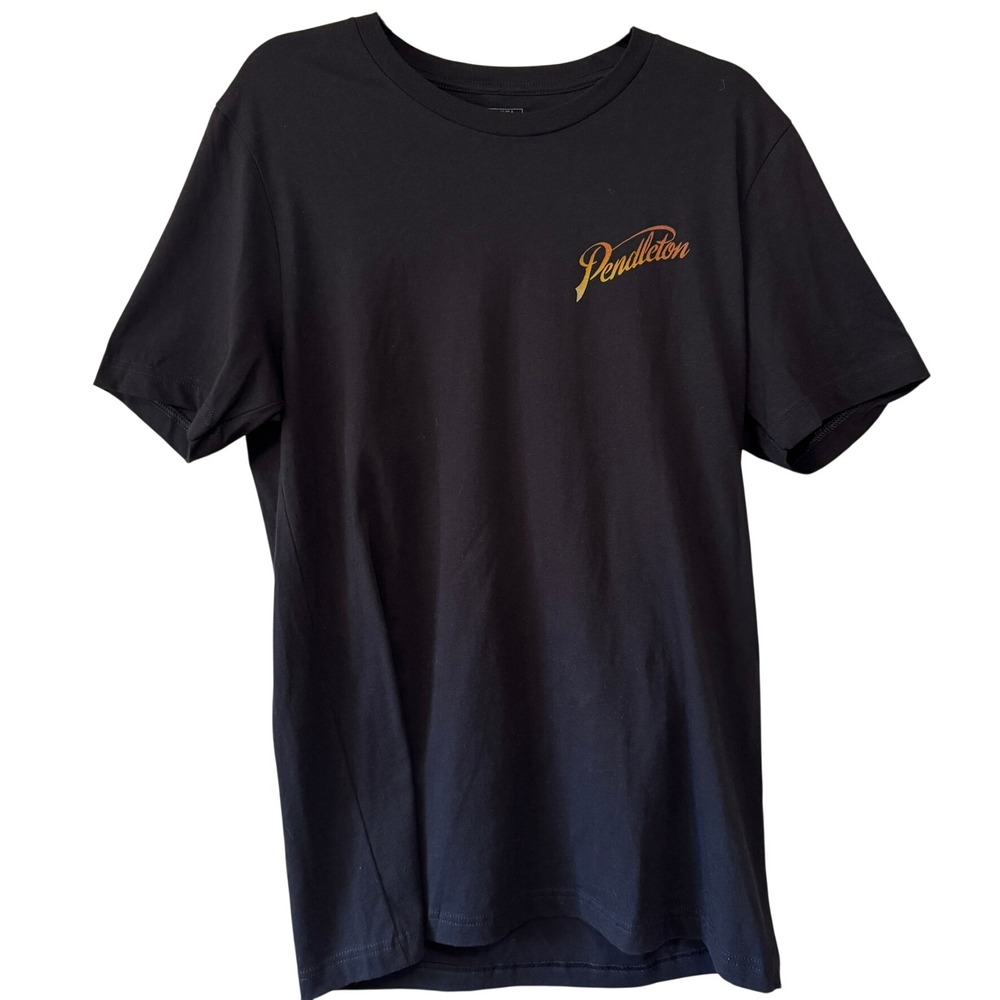 Pendleton T-Shirt Mens L Black Bronco Graphic Western Tee 100% Cotton